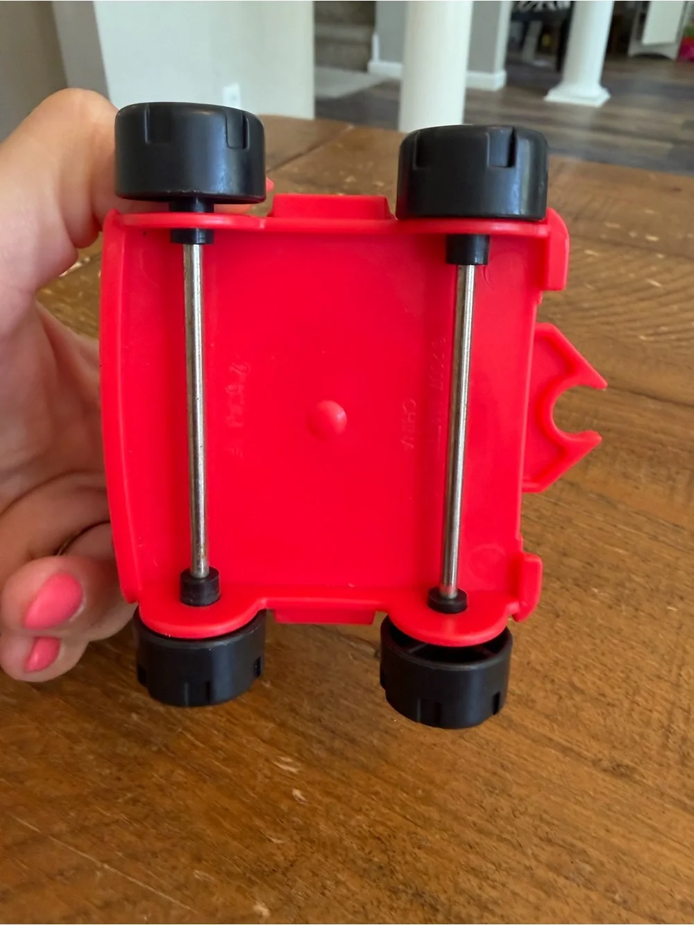 Fisher Price Little People Red Trailer Cart Wagon Part With Black Wheels as is
